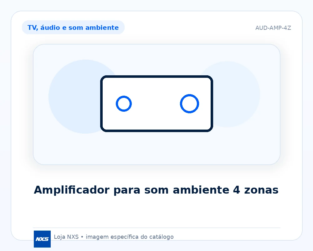Amplificador para som ambiente 4 zonas