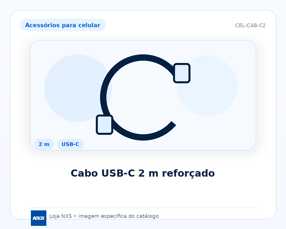 Cabo USB-C 2 m reforçado