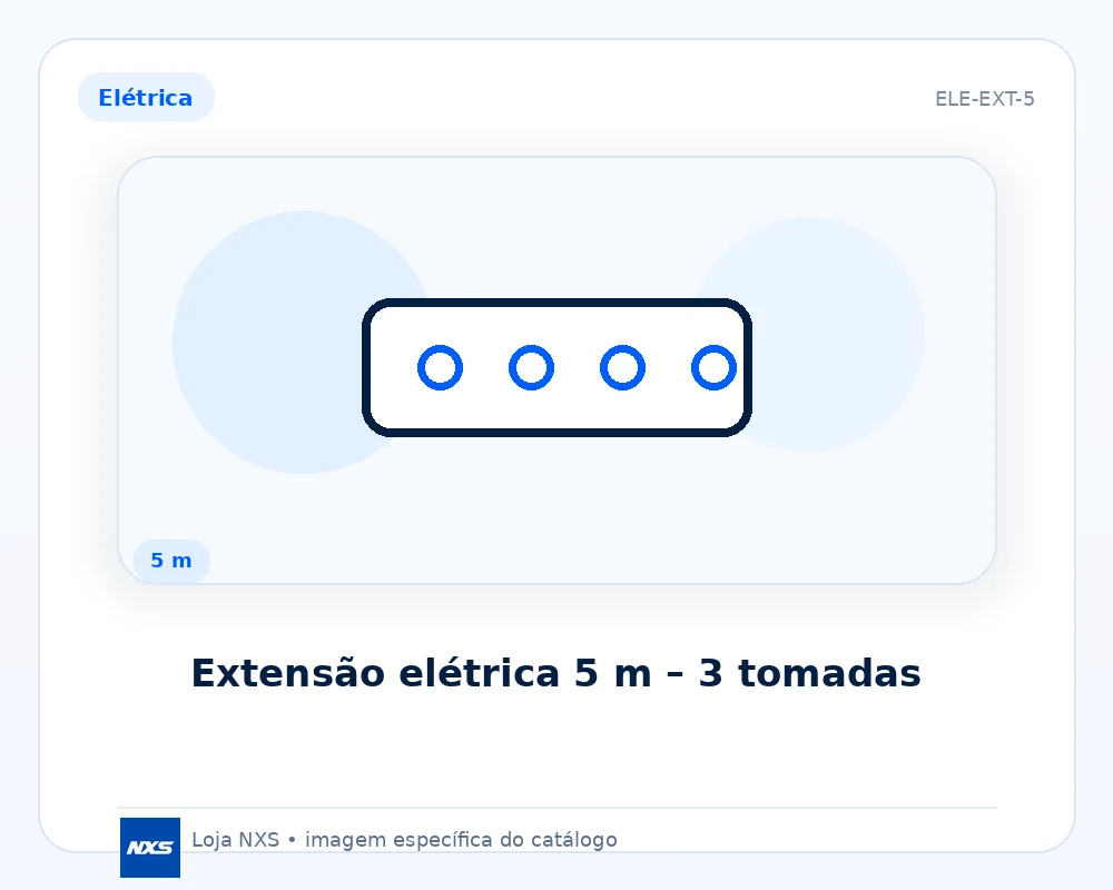Extensão elétrica 5 m – 3 tomadas