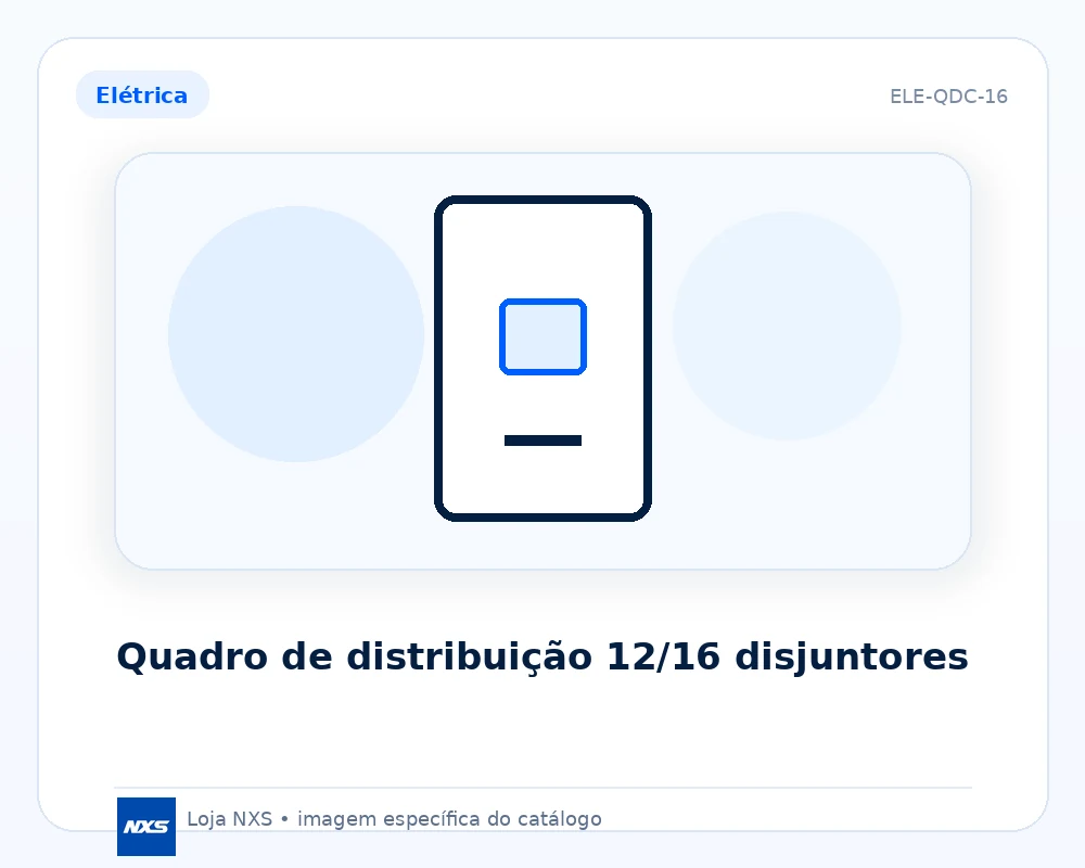 Quadro de distribuição 12/16 disjuntores