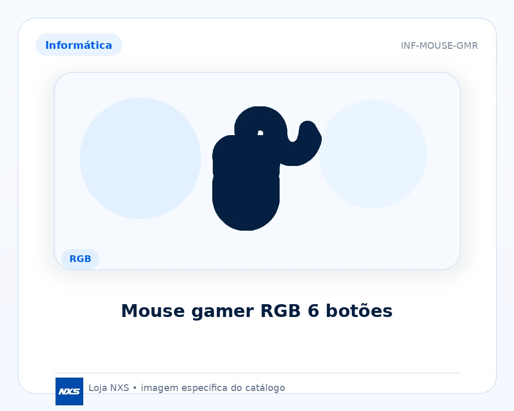 Mouse gamer RGB 6 botões