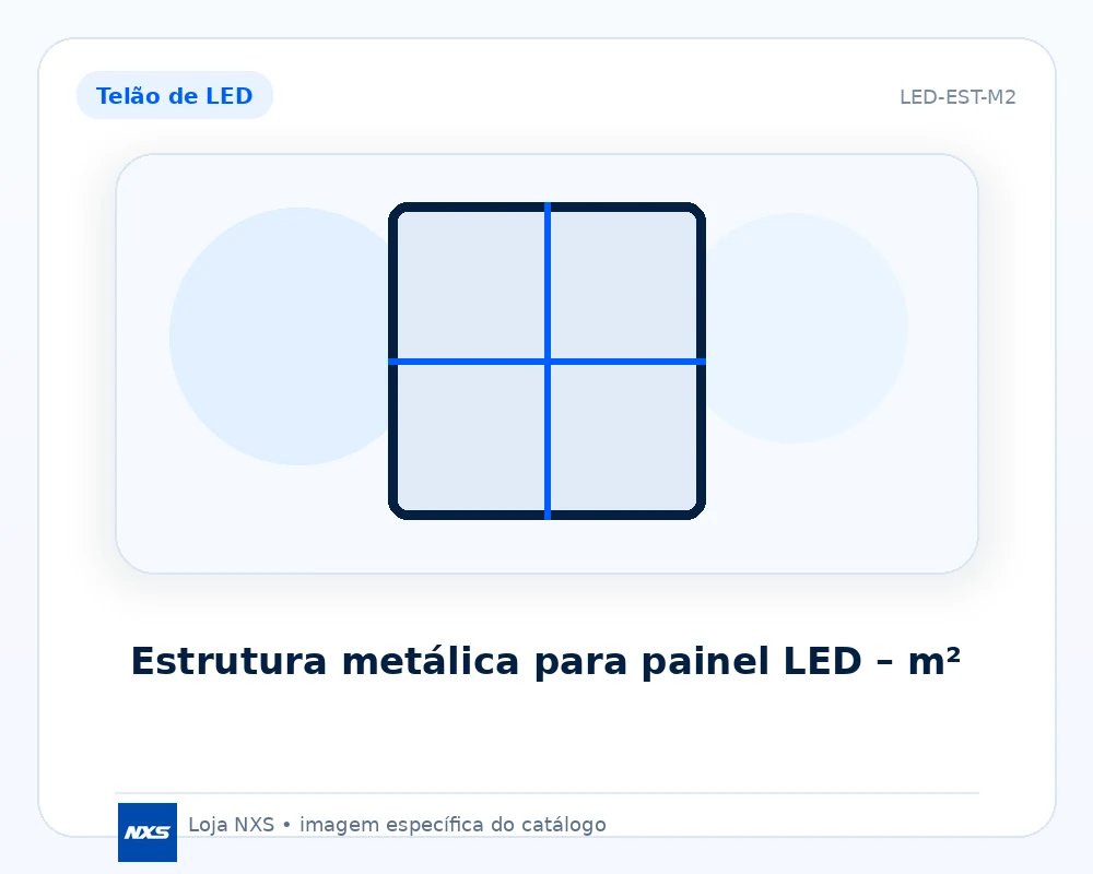 Estrutura metálica para painel LED – m²